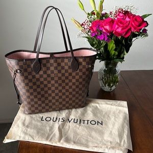 Louis Vuitton Damier Eben Rose Ballerine MM Neverfull